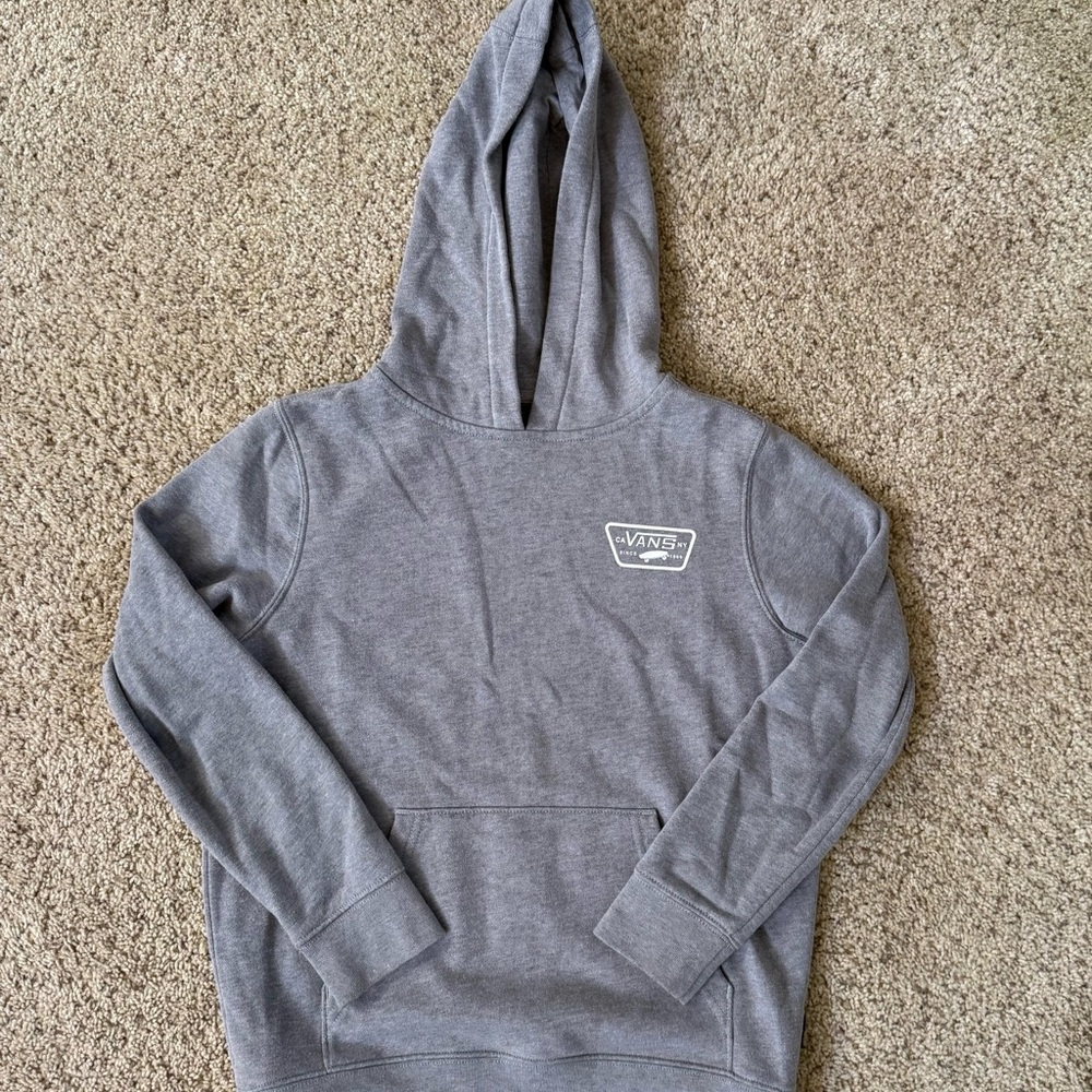 Vans Men's Gray Hooded Zip-Up Style Pullover